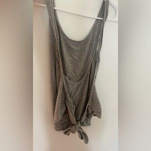 Lulu Lemon grey cute back tie back top size M